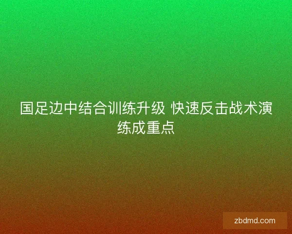 国足边中结合训练升级 快速反击战术演练成重点