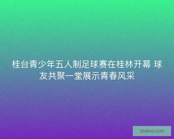 桂台青少年五人制足球赛在桂林开幕 球友共聚一堂展示青春风采